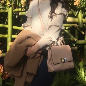 Michael Kors pink crossbody satchel bag